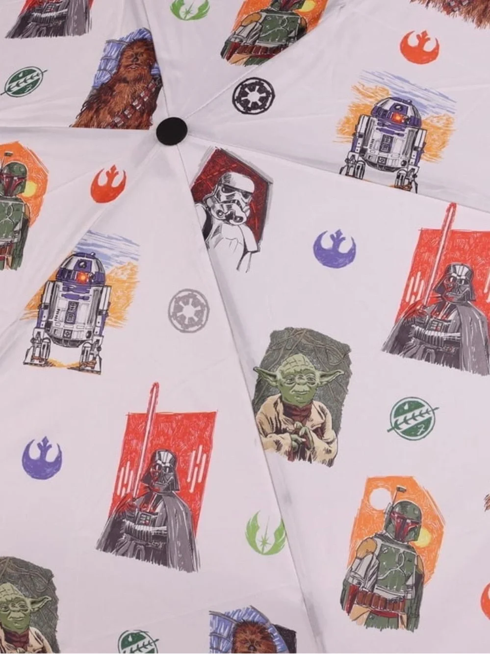 Star Wars Umbrella - White with Multicolor Character Icons